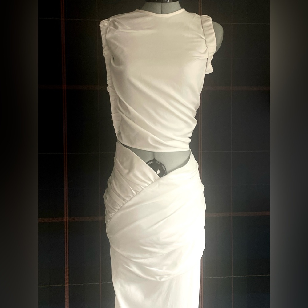 🚫Sold🚫NWT Christopher Esber Christo Wrapped Tank Dress, faille fabric, white, XS - Picture 9 of 16